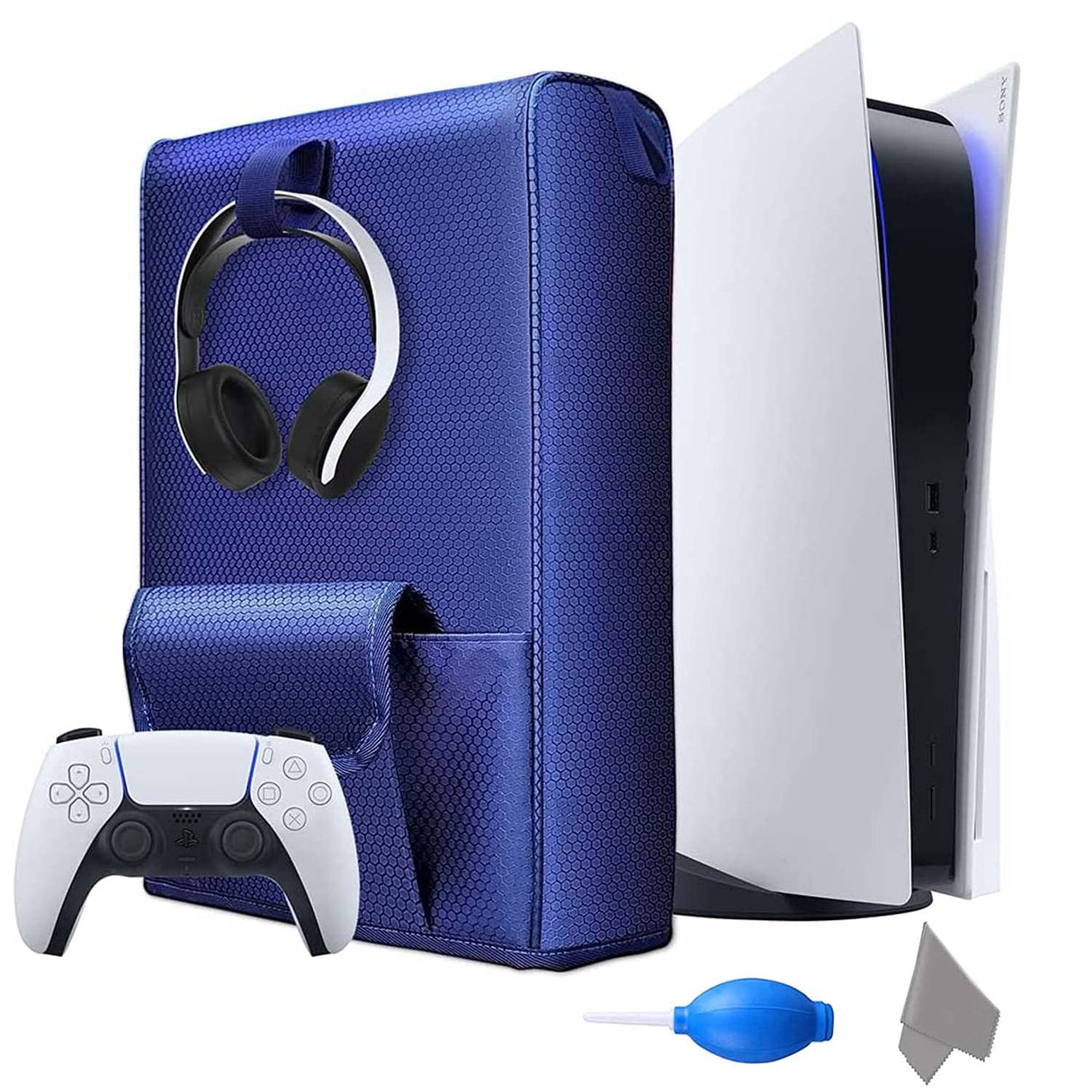 Case de Proteção Para Consola Sony PS5 com Suporte para Comando e Headset