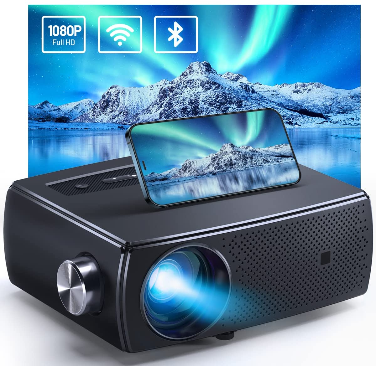 Clokowe Projetor 9500 Lux Dolby 300" WiFi 5G Bluetooth