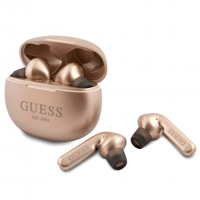 Guess Auricular Bluetooth TWS com Caixa Carregamento Gold