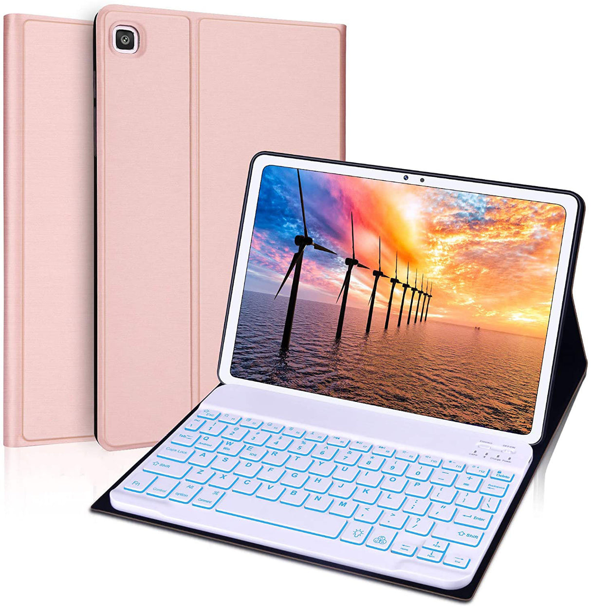 Capa Teclado Bluetooth Samsung Galaxy Tab T710/T715 Rosa