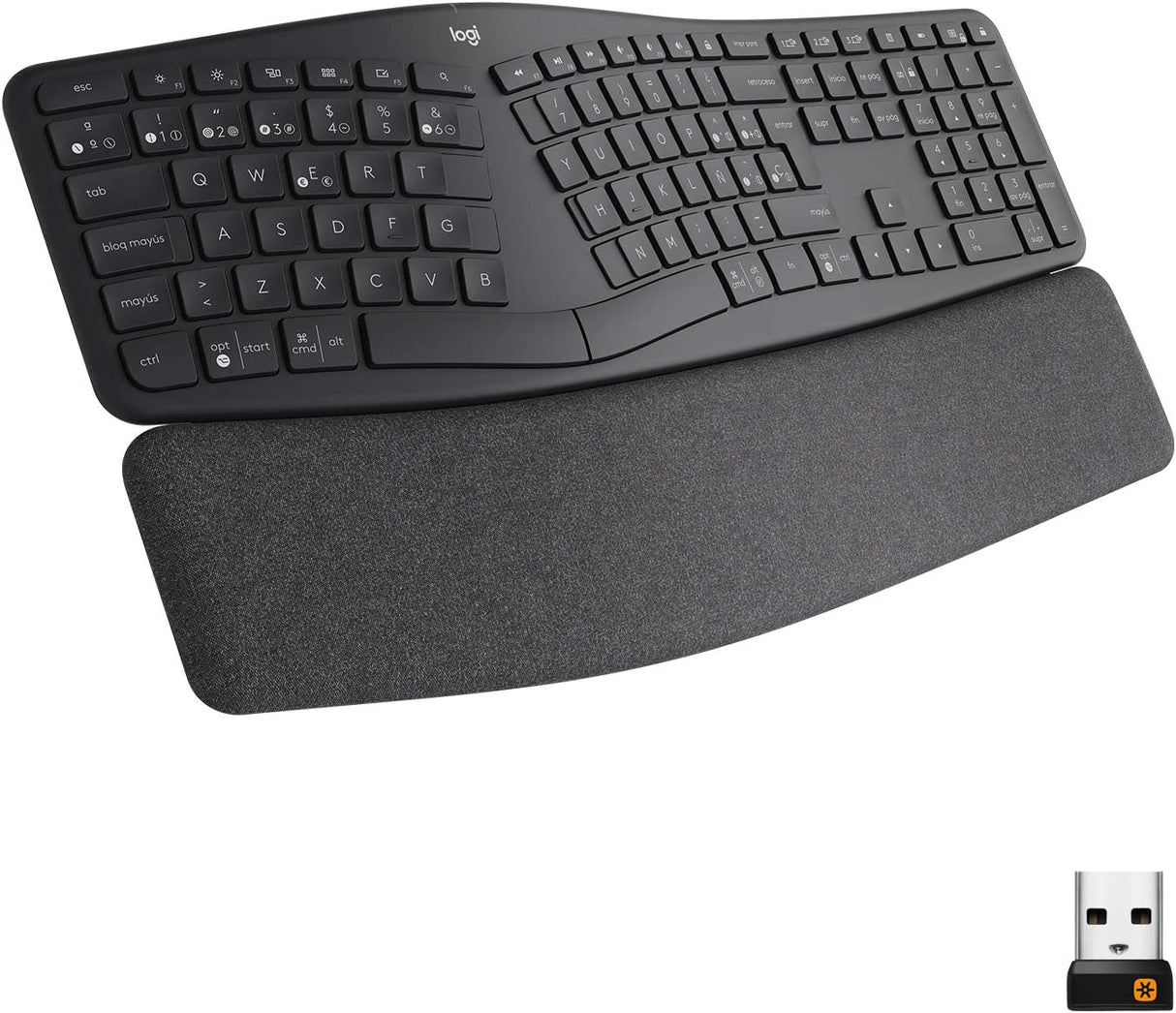 Logitech Ergo K860 Teclado Ergonómico USB/Bluetooth Black (ESP)