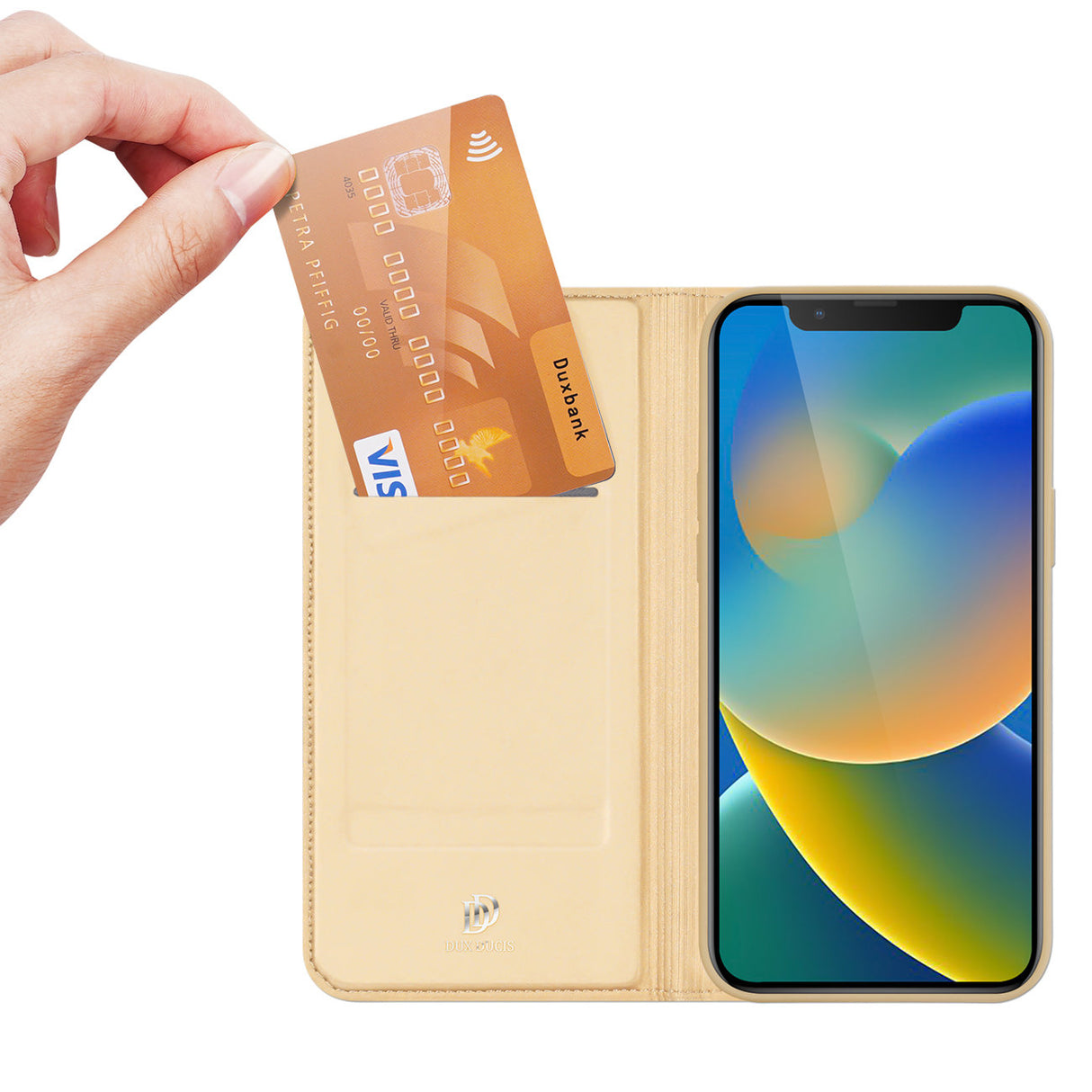 Dux Ducis Skin Pro Capa Flip Cover iPhone 14 Dourado