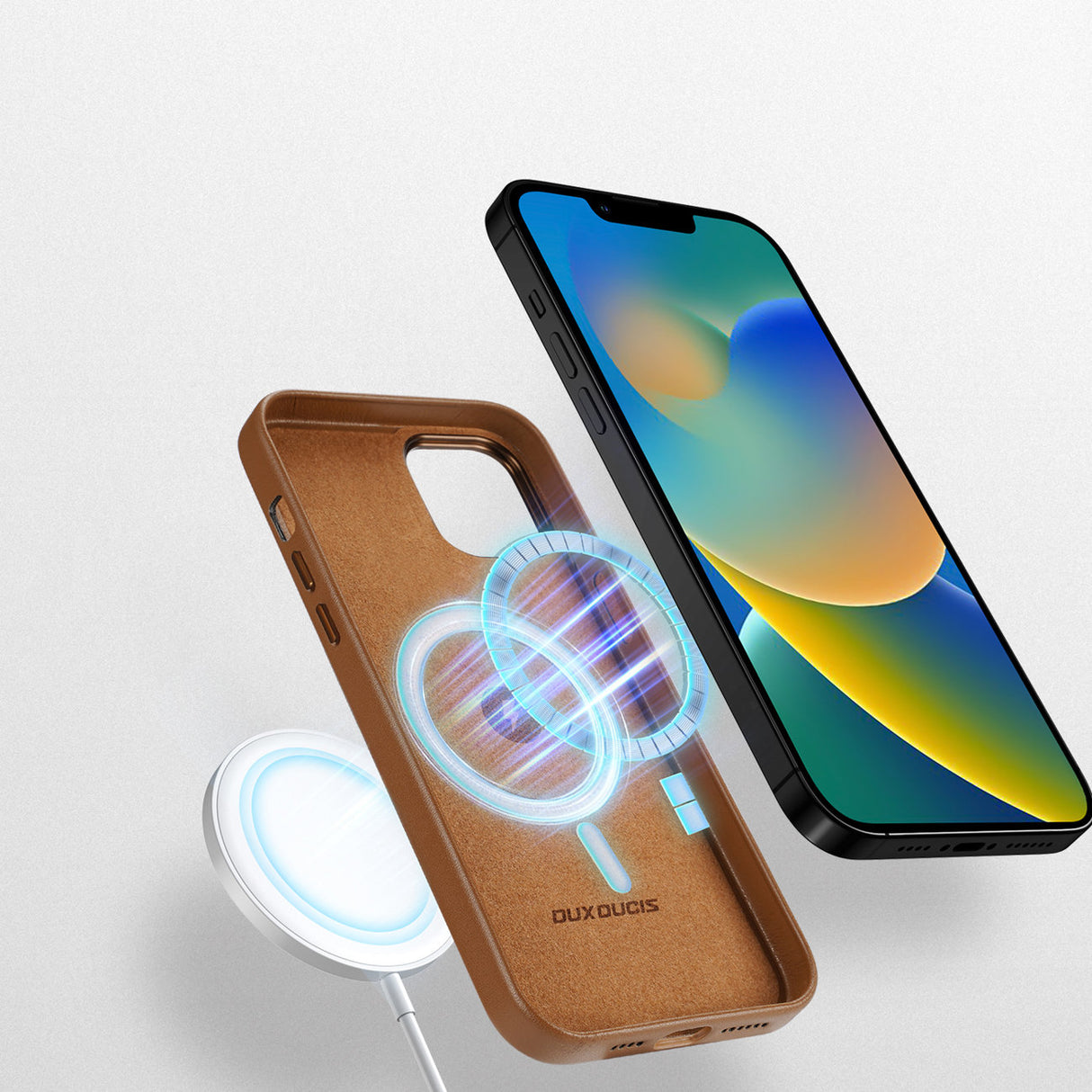 Dux Ducis Grit Capa Couro Elegante iPhone 14 PLUS (Compatível Magsafe)