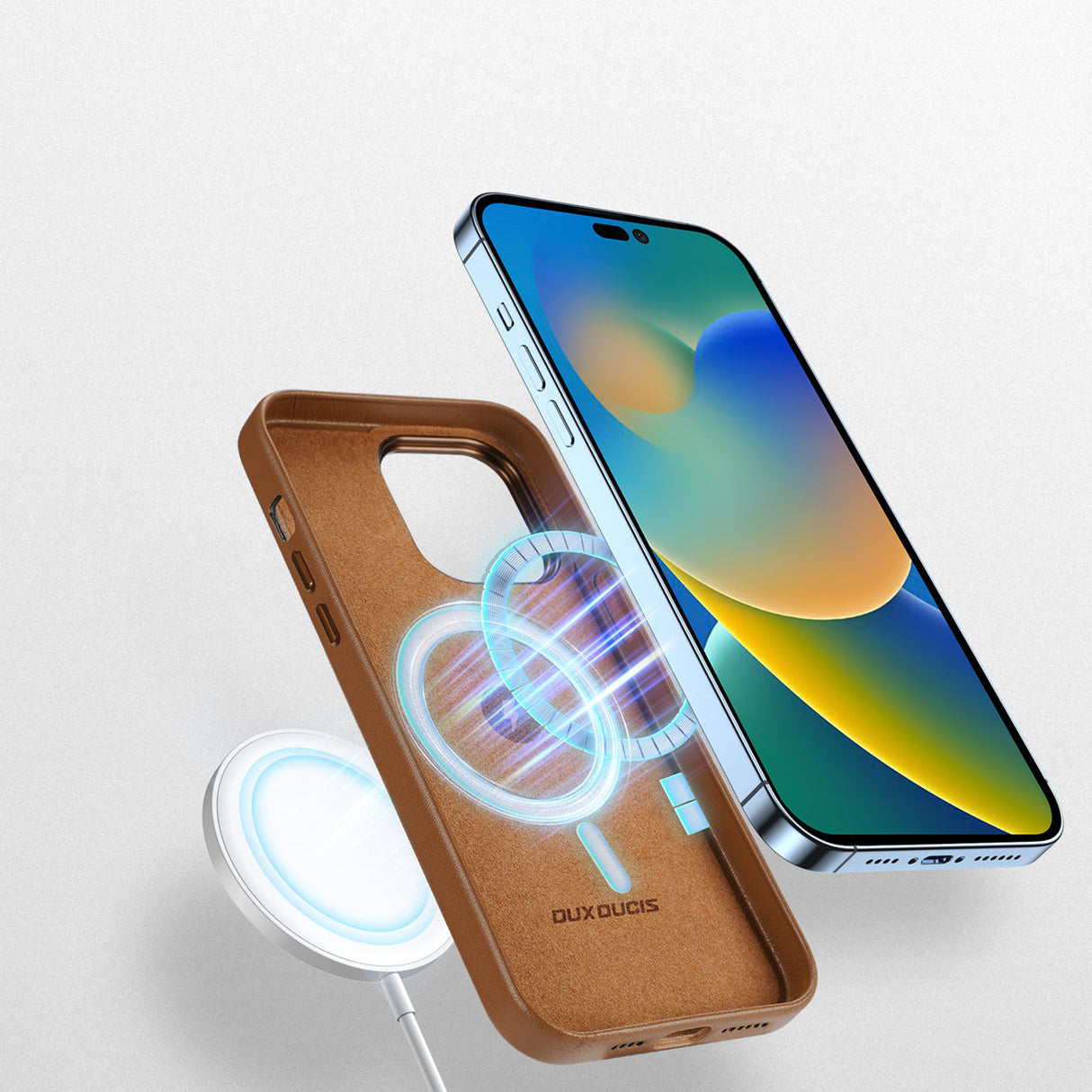 Dux Ducis Grit Capa Couro Elegante iPhone 14 PRO MAX (Compatível Magsafe)