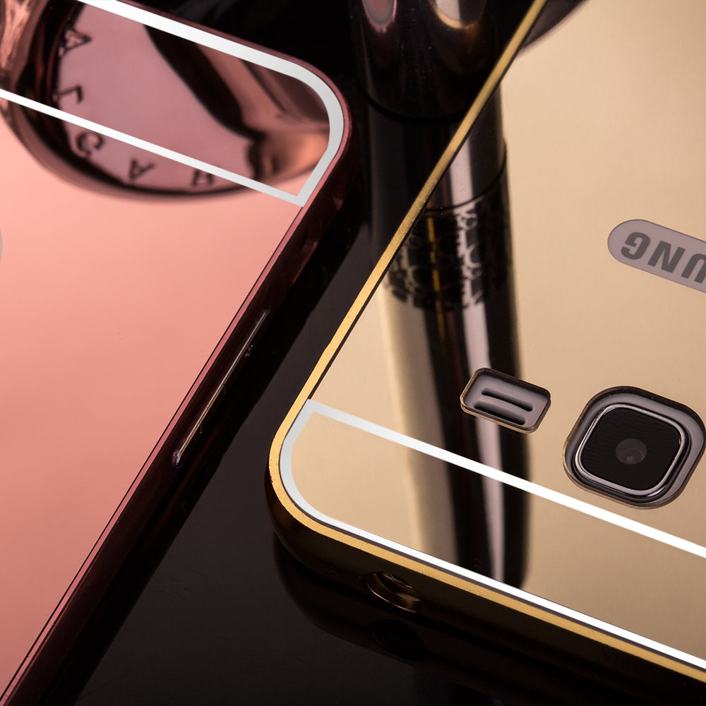Capa de metal espelho para Samsung Galaxy J5 2016 J510 rosa