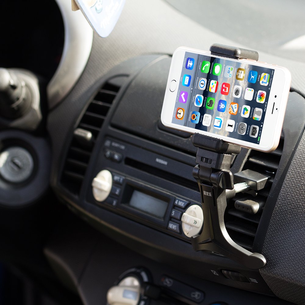 Suporte para telefone móvel de ventilação de ar preto