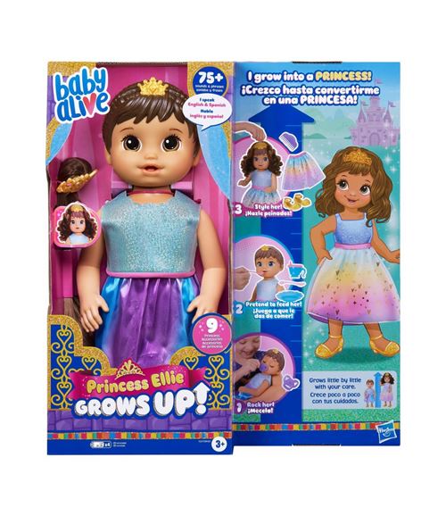 Baby Alive Princesa Ellie Morena Cresce de Verdade
