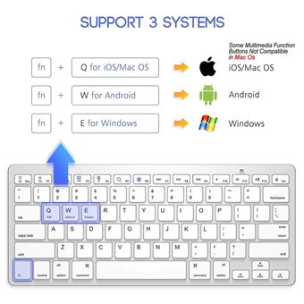 Teclado Bluetooth para Apple, Android e Windows - Branco