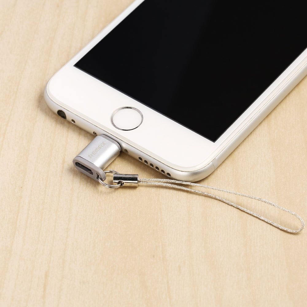 Adaptador micro USB para relâmpago Remax prata