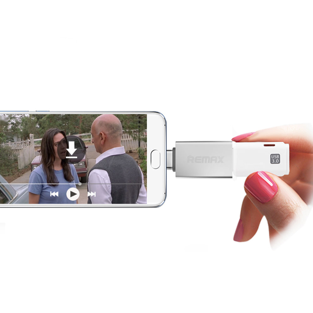 Adaptador host OTG USB 3.0 - USB Tipo-C Remax prata