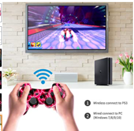 Comando Wireless DualShock 3 - para Sony PS3 - ROSA DETALHES EM PRETO- Multi4you®