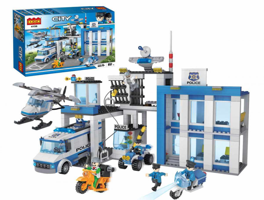 COGO POLICE 4156 CITY Blocos de construção Esquadra de Polícia / Police Station 857pcs