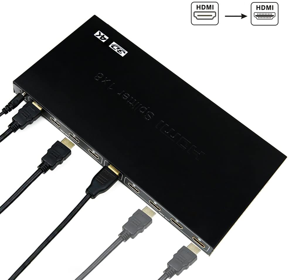 Splitter Multiplicador HDMI 1 x 8 1 Entrada com 8 Saídas 4K x 2K 3D