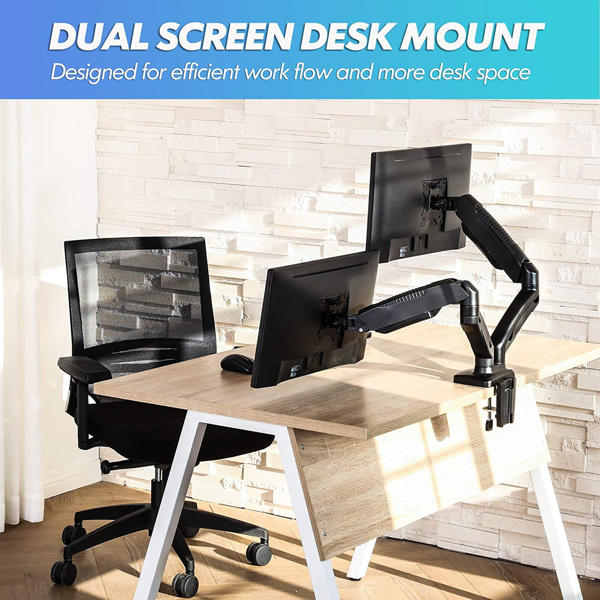 FITUEYES Suporte Monitor de Braço Duplo Articulável VESA 75 mm e 100 mm