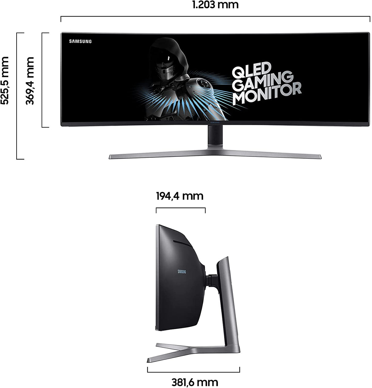Samsung Monitor Gaming Curvo 49" UFHD 3840 x 1080 QLED 32:9 144 Hz 1 ms HDR
