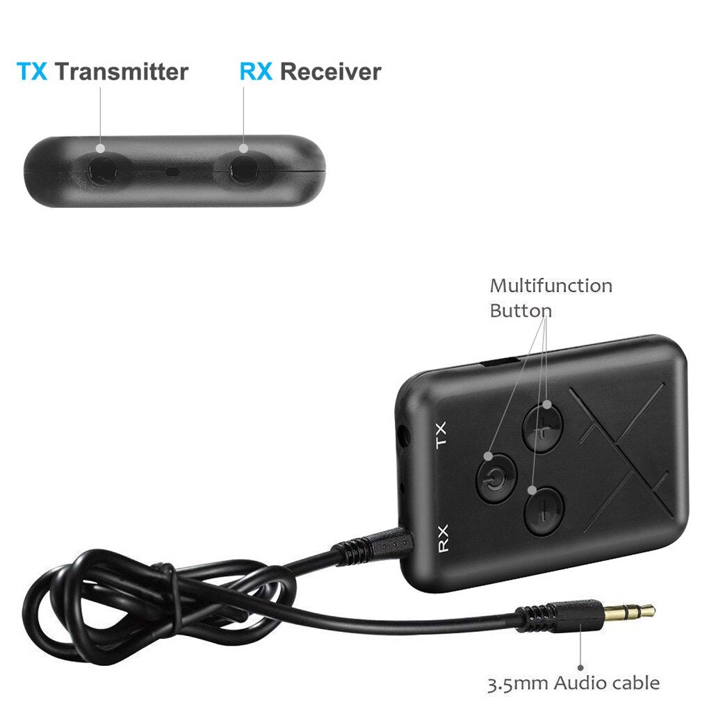 Transmissor e Receptor de Áudio Bluetooth 2 em 1 Sem Fio - Multi4you®