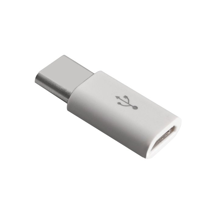 Carregamento de sincronização de dados do adaptador Micro USB para USB Tipo-C branco