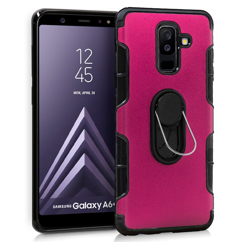 Capa Alumínio para Samsung A605 Galaxy A6 Plus + Anel (Vermelho)