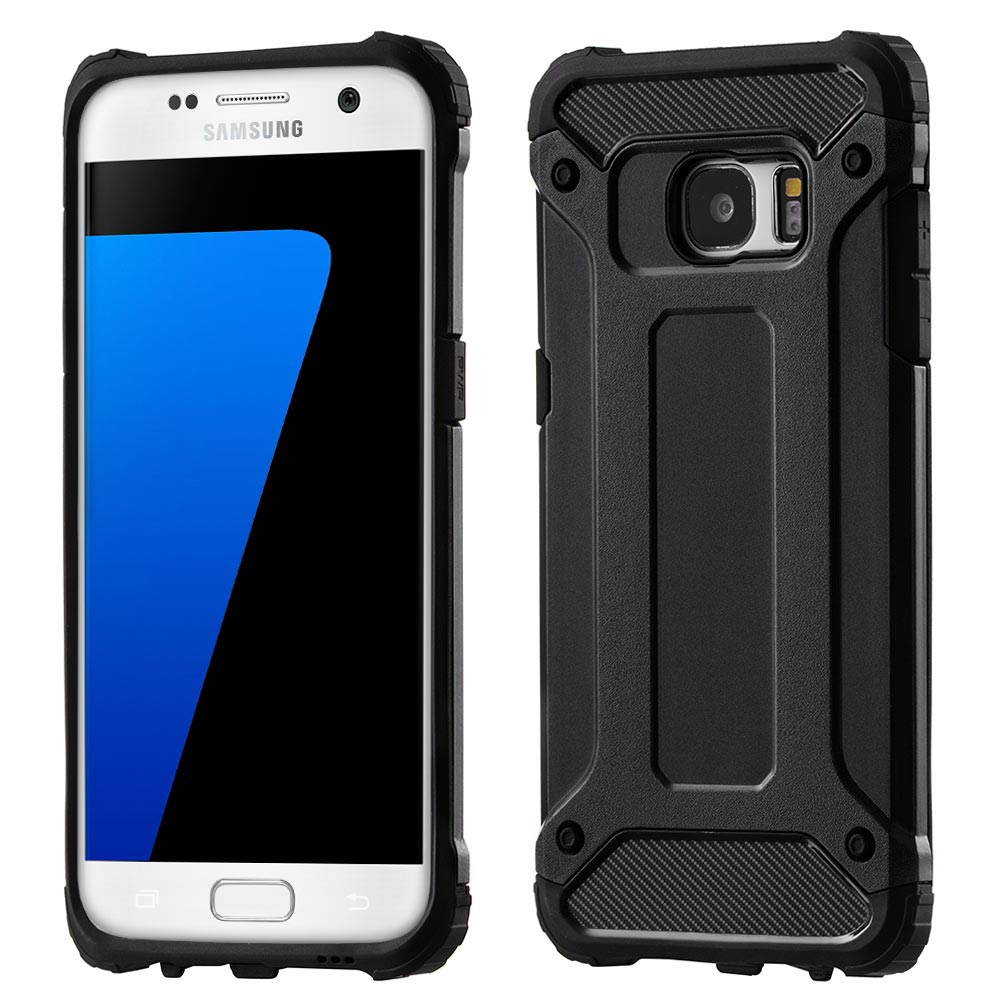 Capa Hybrid Armor Capa resistente e resistente para Samsung Galaxy S7 Edge G935 preta