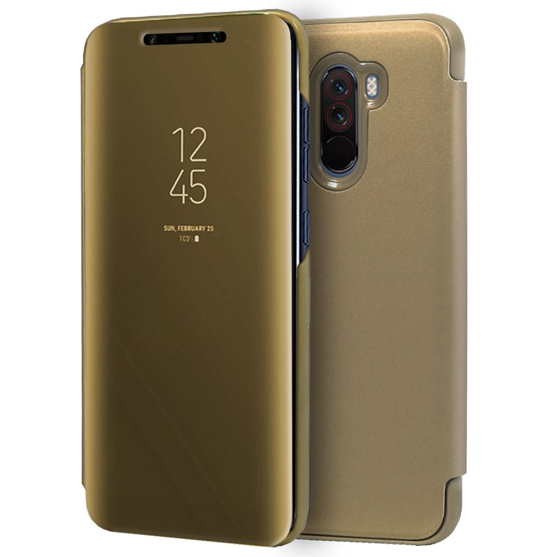 Capa Flip Xiaomi Pocophone F1 Clear View Gold