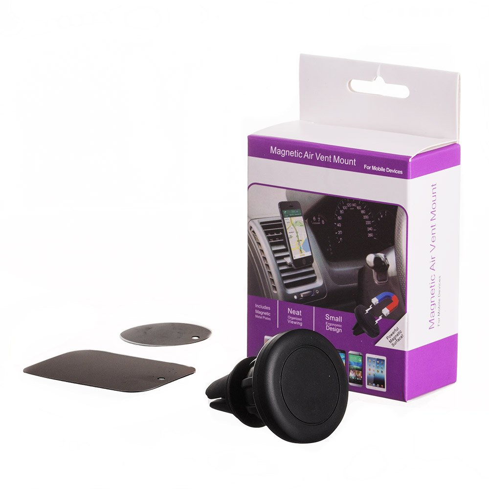 Suporte magnético para carro universal com ventilação de ar preto