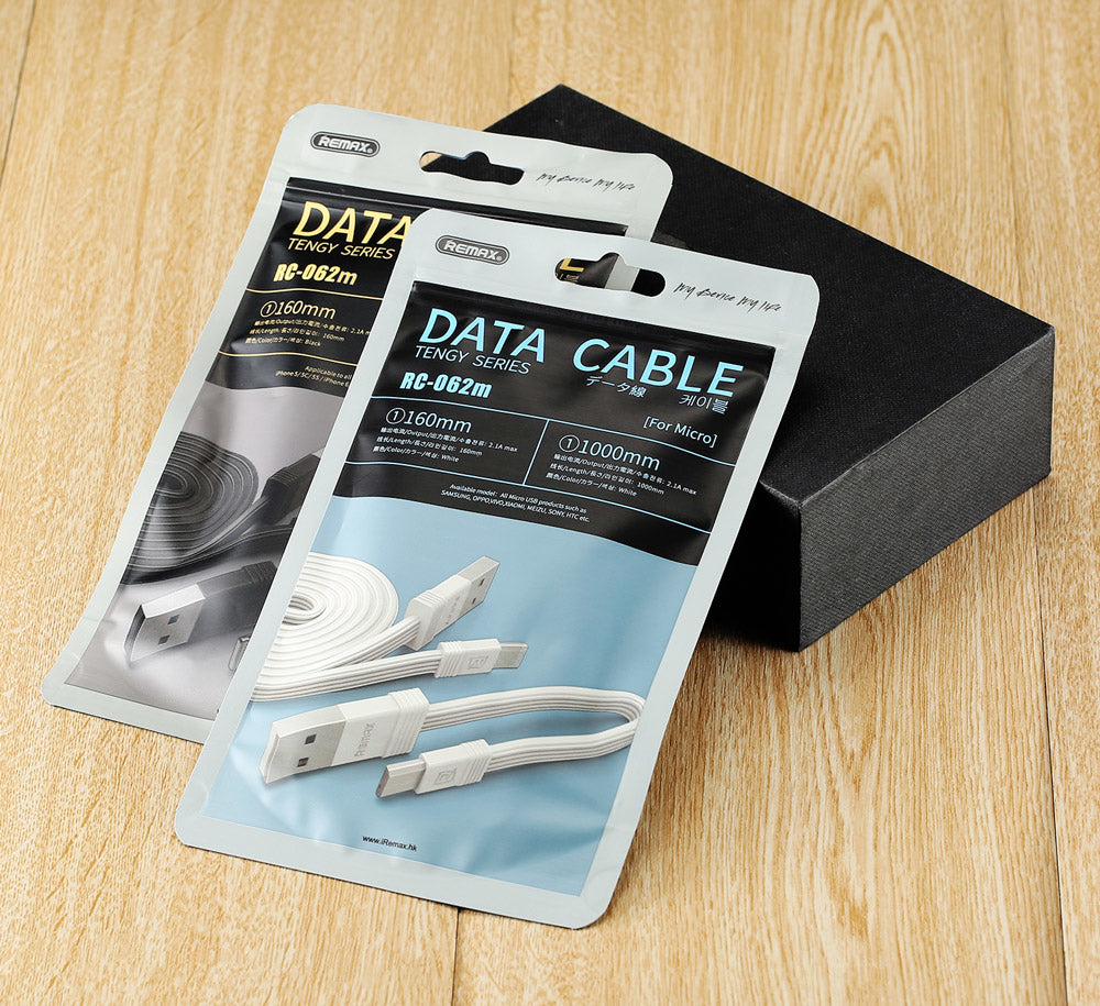 Conjunto de cabos micro USB Remax Tengy 2x USB 1M - 16CM preto