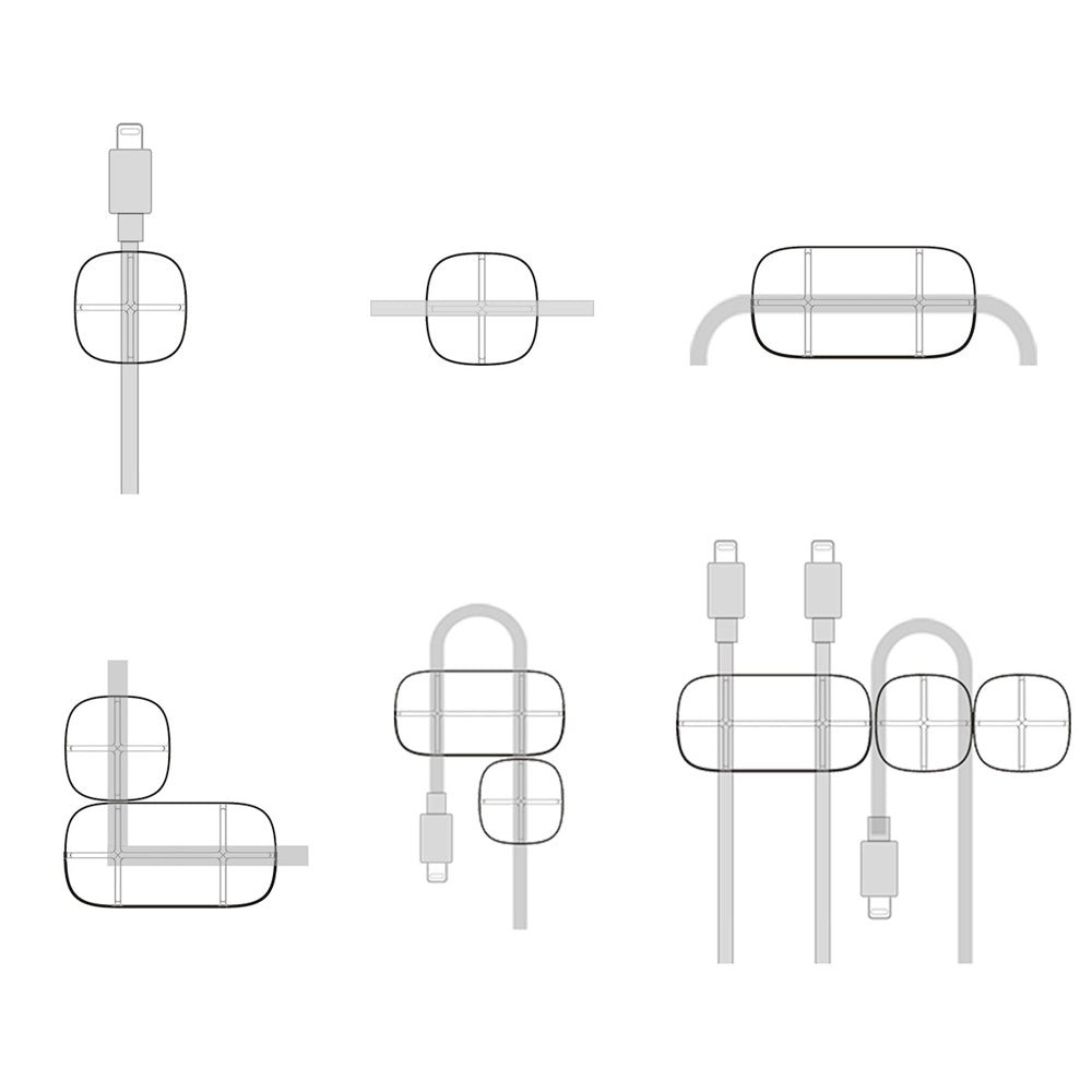 Baseus Cross Peas autoadesivo Cable Organizer Cable Clipe preto (ACTDJ-01)
