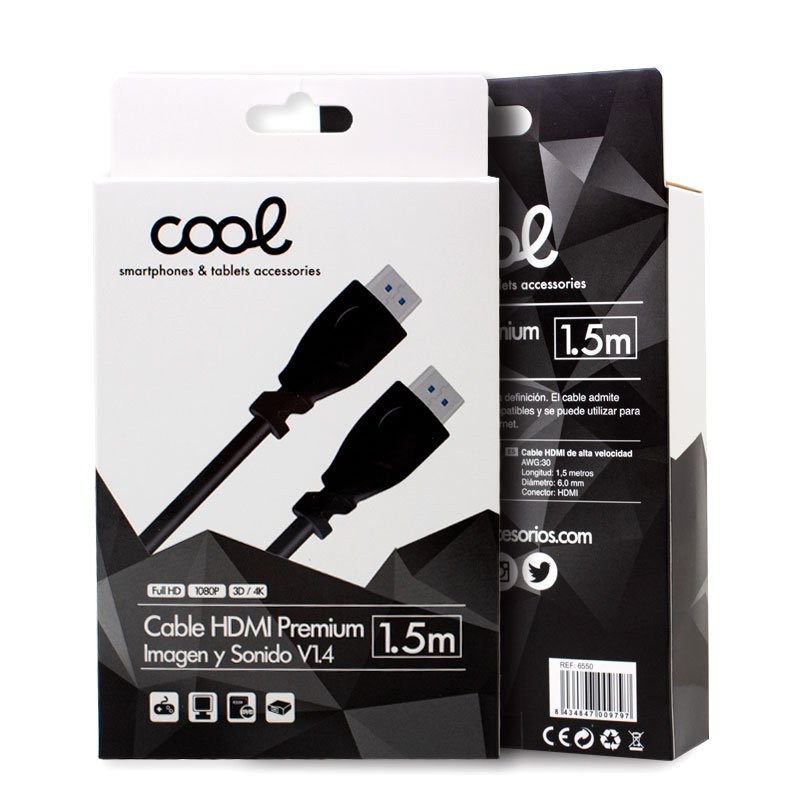 Cabo Universal de Áudio e Vídeo HDMI para HDMI (1,5 m) V1.4