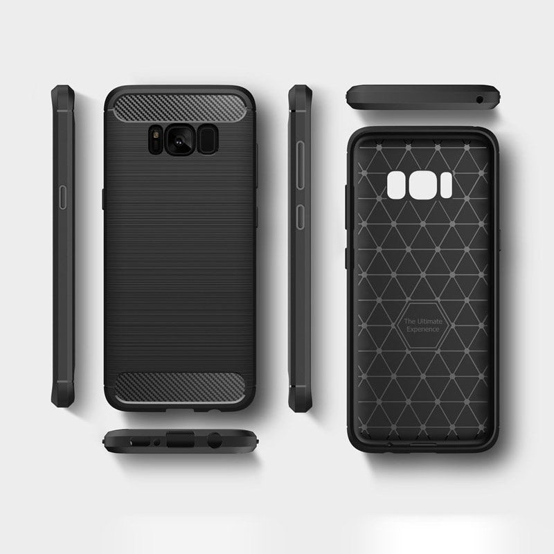 Capa carbono Capa flexível de TPU para Samsung Galaxy S8 G950 preta