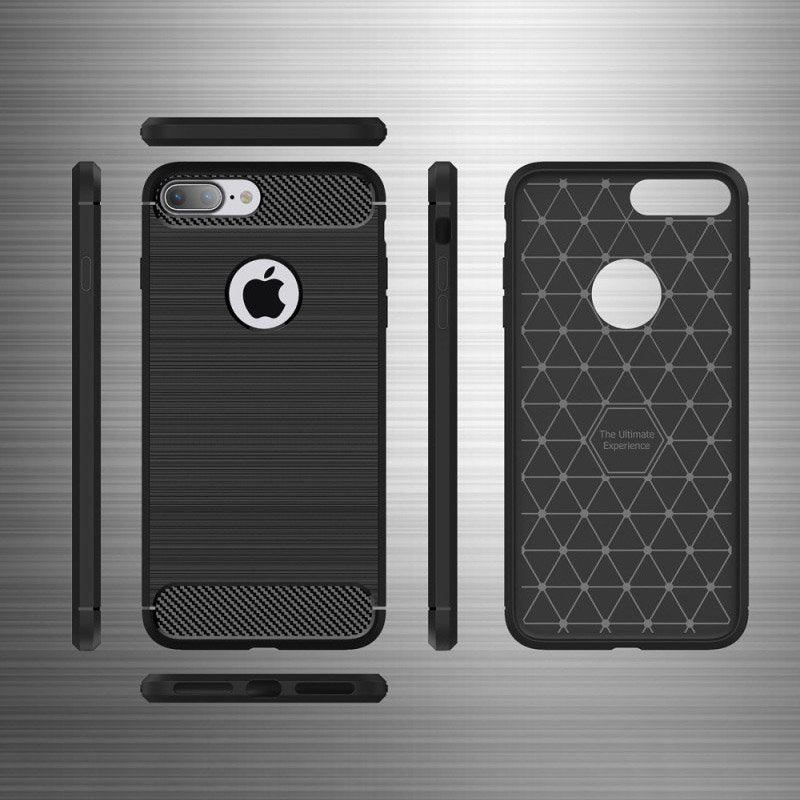 Capa carbono Capa flexível TPU para iPhone 8 - 7 preto