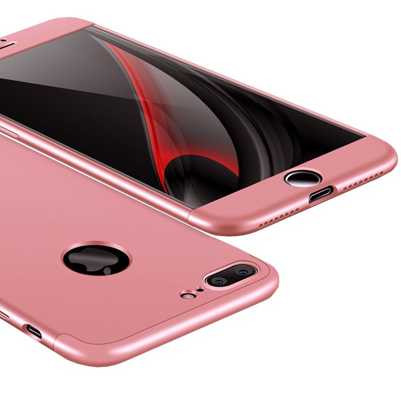 Capa de proteção GKK 360 frontal e traseira capa de corpo inteiro para iPhone 7/8 rosa