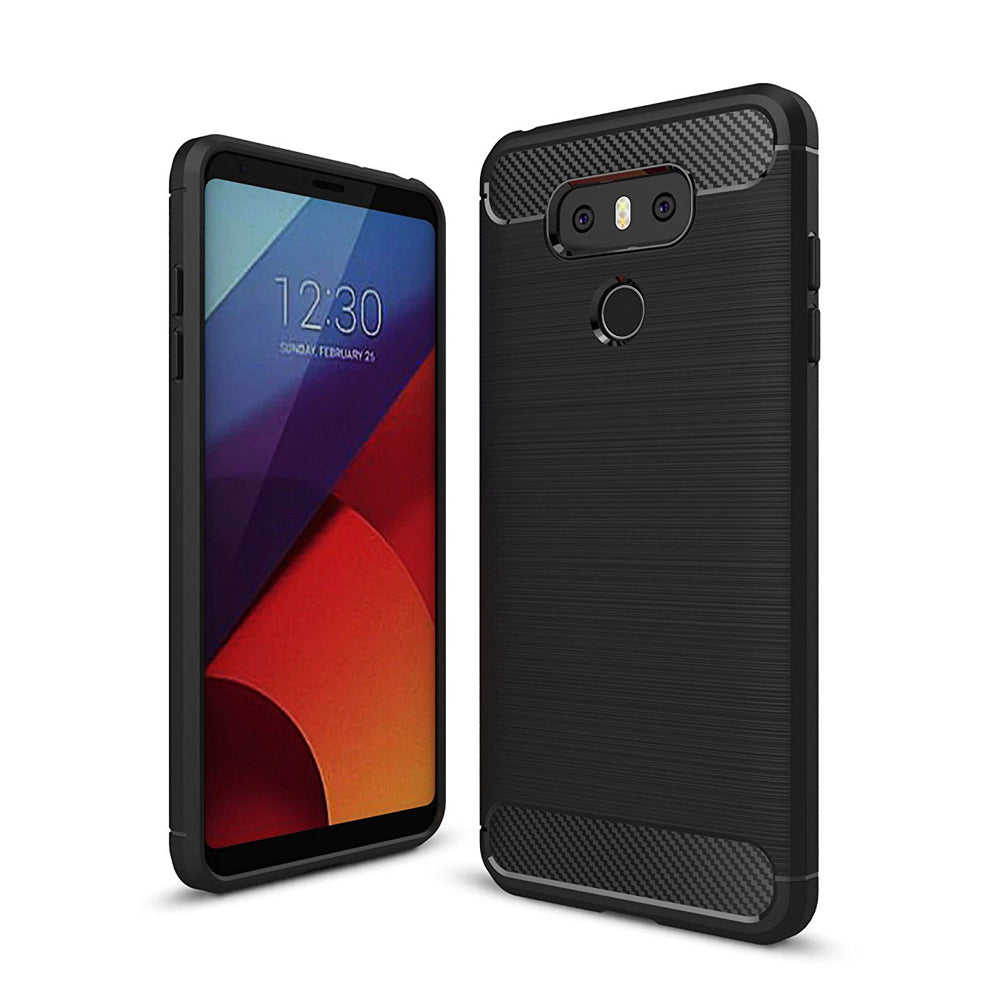 Capa carbono Capa flexível de TPU para LG G6 H870 preta