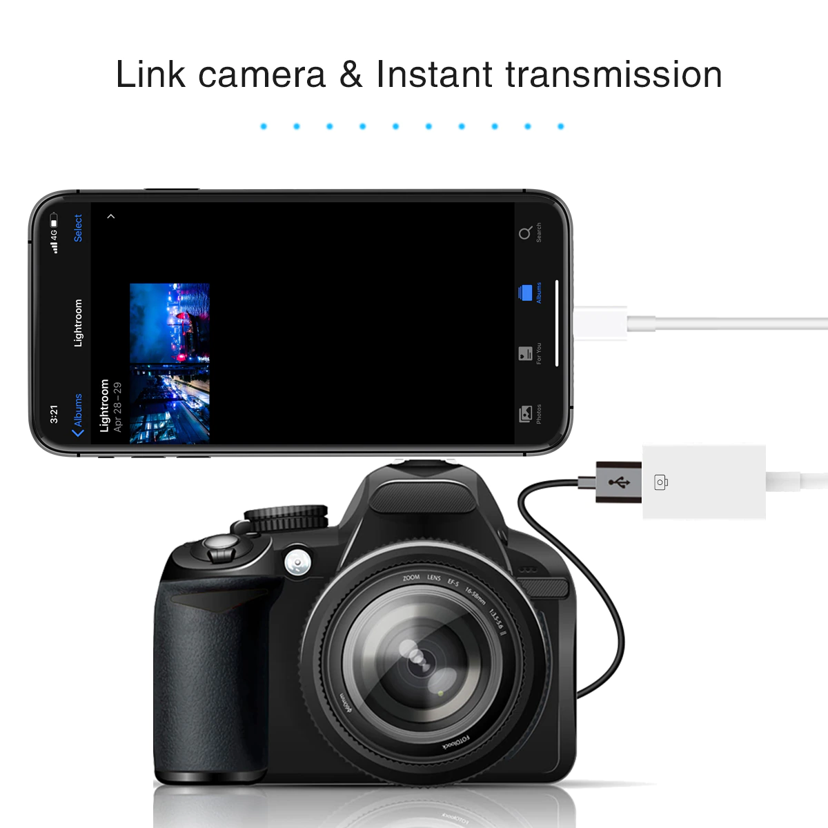 Adaptador OTG Lightning para USB iPhone iPad