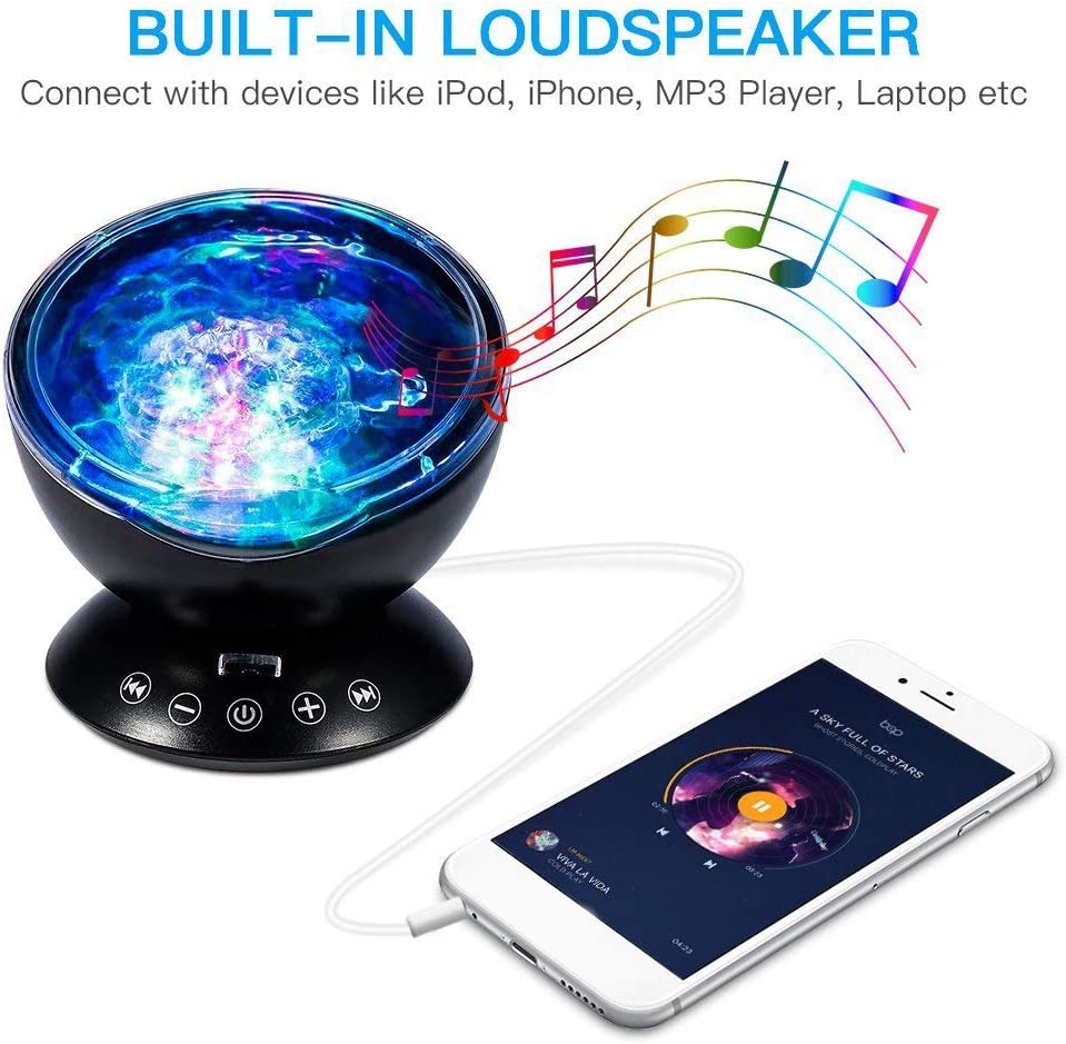 Candeeiro Projetor Oceano LED RGB com Controlo Remoto