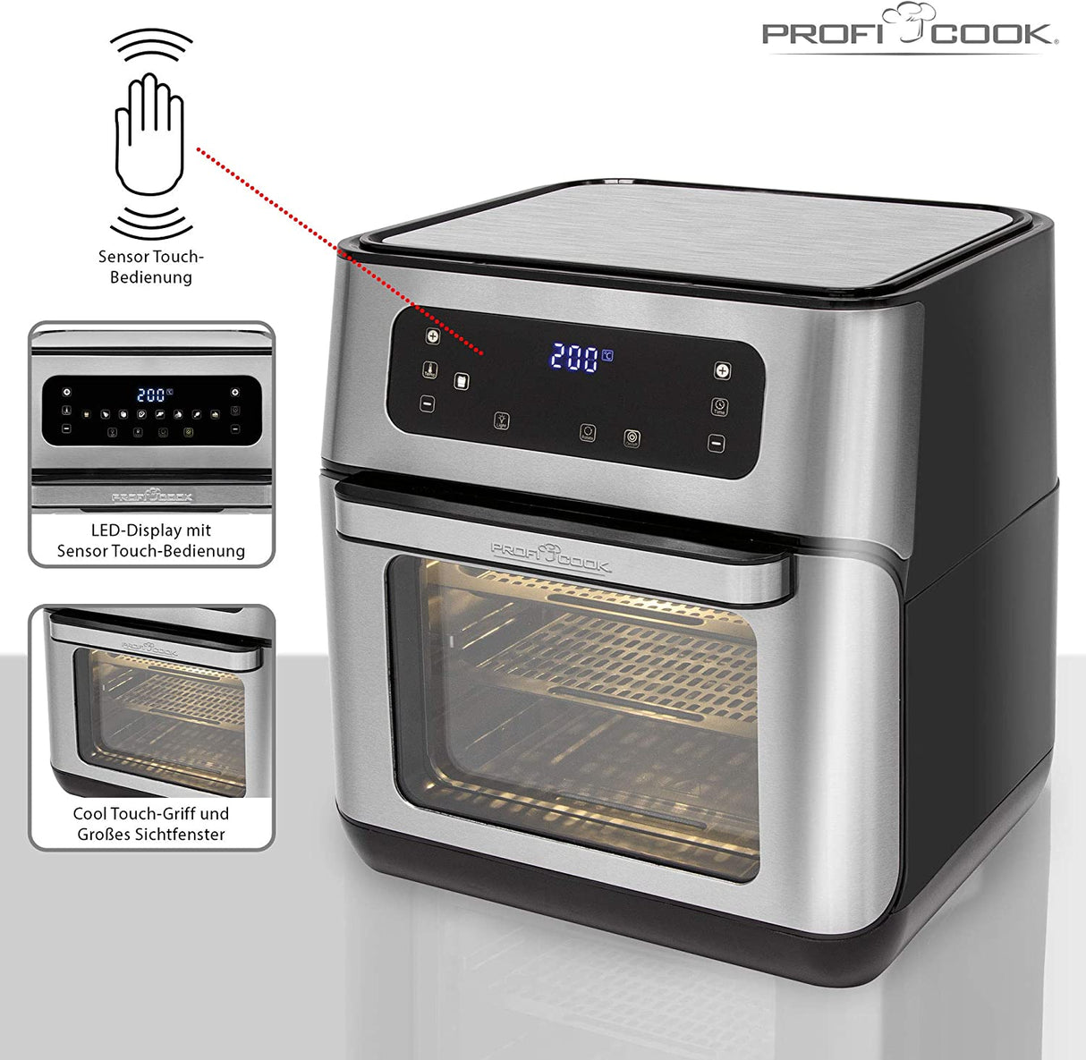 Proficook FR 1200 H Air Fryer 11L 8 Programas 1500W Fritadeira Sem Óleo