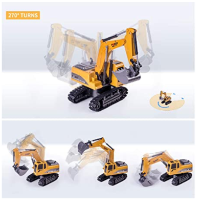 Escavadeira de controle remoto Digger Tractor Toy com Led & Sound Escala