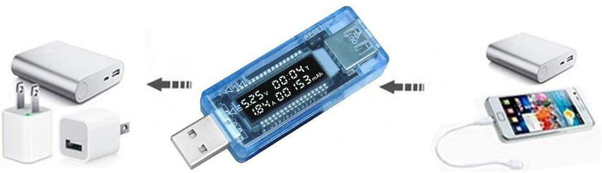 Voltímetro e amperímetro USB uma Saida USB
