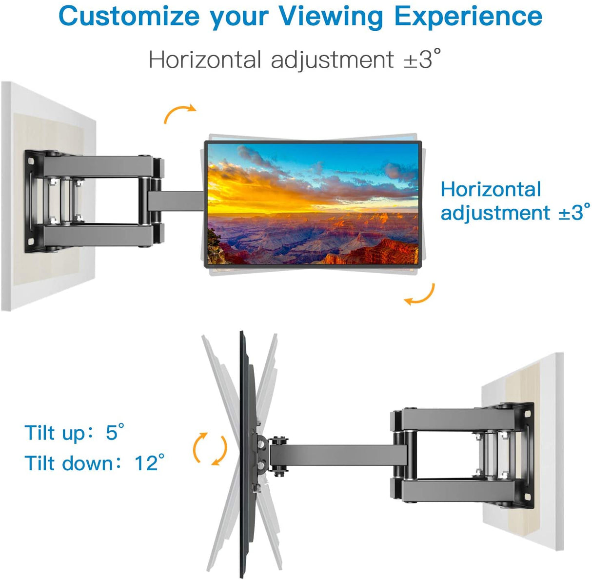 Suporte TV 32" - 55" Articulável Giratório Inclinável Capacidade 45KG / VESA 400 x 400 mm