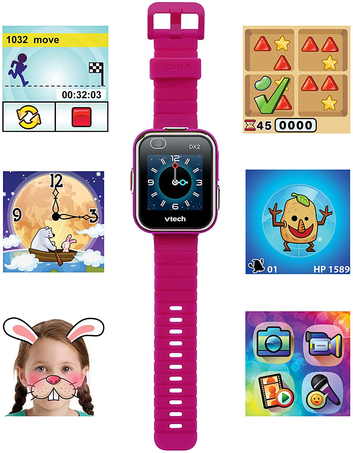 VTech Kidizoom Smartwatch DX2 - Selfie Dual Câmara Roxo ( ALEMÃO )
