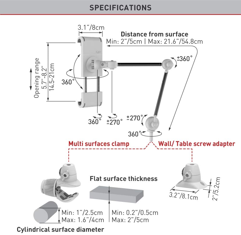 Suporte Tablet Barkan - 7'' a 12''