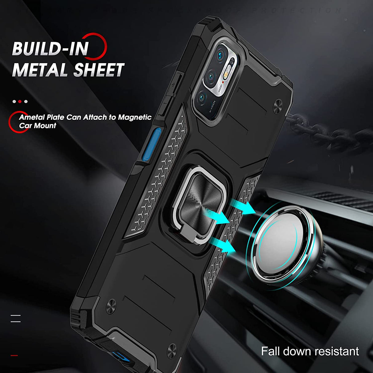 Capa Ring Armor para Xiaomi Redmi Note 10 5G