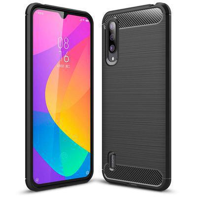 Capa Silicone Xiaomi Mi 9 Lite / Mi A3 Lite Fibra de Carbono Preto