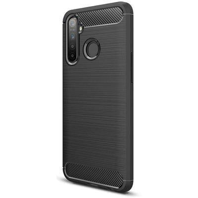 Capa Silicone Realme 5 Pro Fibra de Carbono Preto