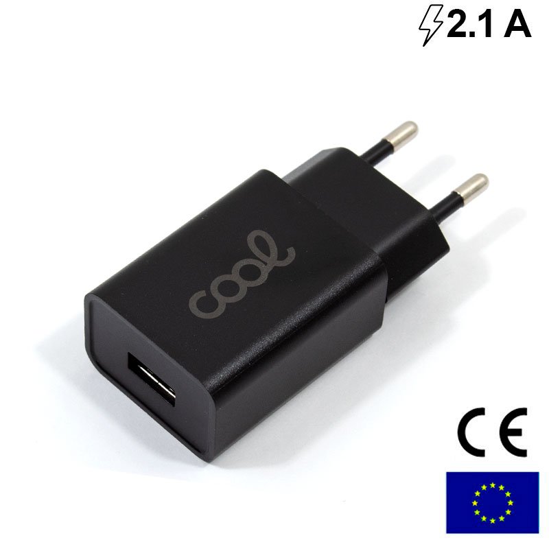Carregador 1 x USB 2.1 A Black