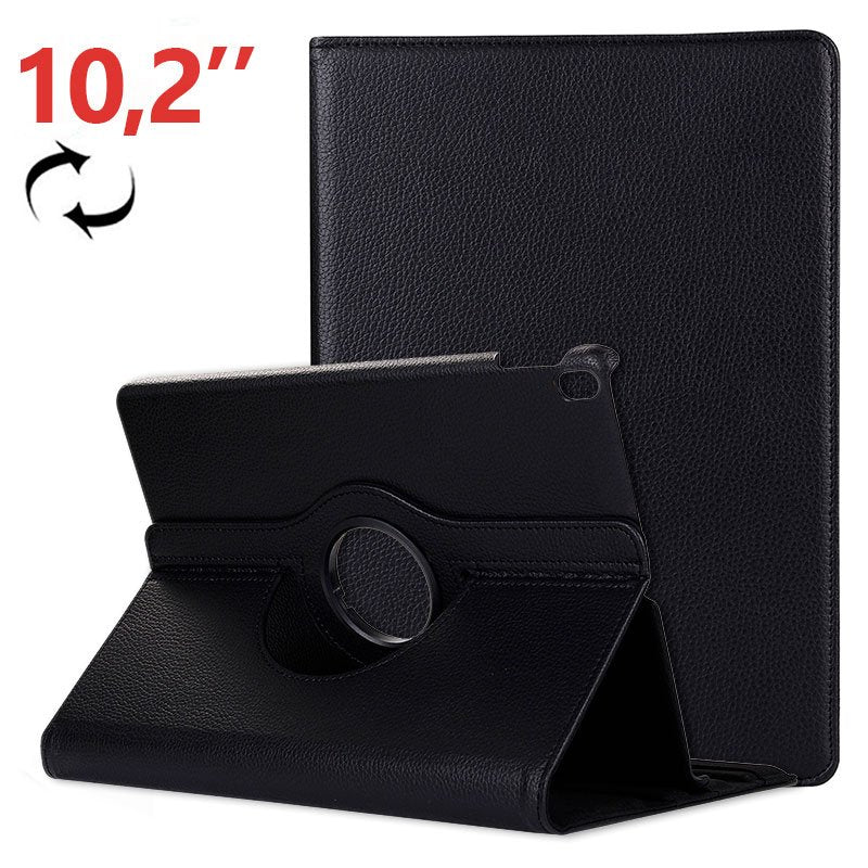Capa IPad (2019) Case 10.2 em Couro Preto Giratório