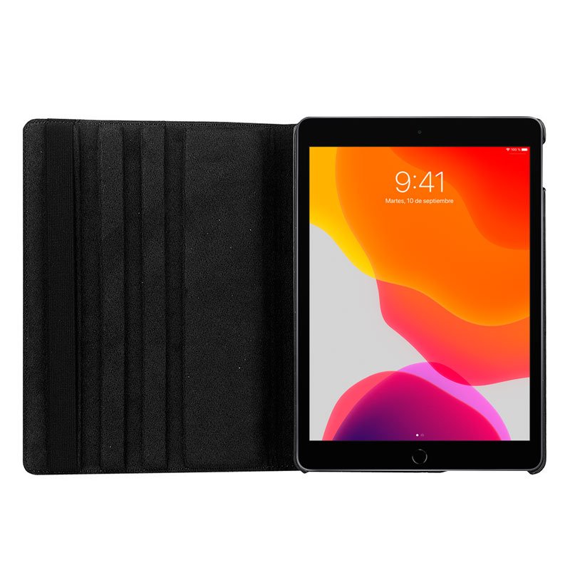 Capa IPad (2019) Case 10.2 em Couro Preto Giratório