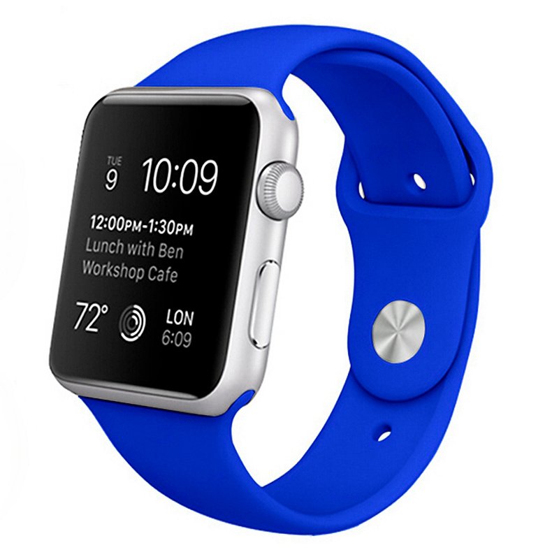 Bracelete Apple Watch Series 1/2/3/4/5 (38 / 40mm) Azul Silicone