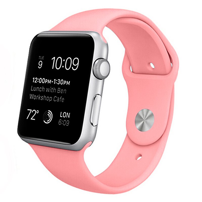 Bracelete Apple Watch Series 1/2/3/4/5 (42 / 44mm) Rosa Silicone