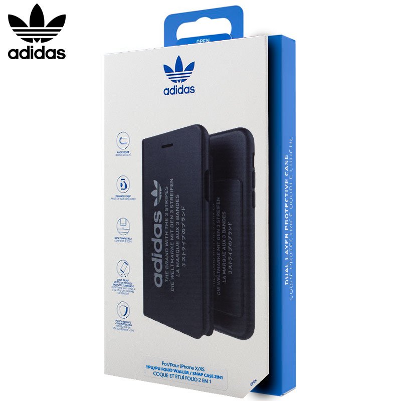 Capa Flip Cover iPhone X / iPhone XS Adidas 2 in 1 Black