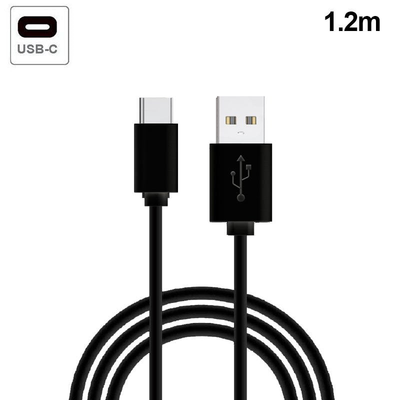 Cabo USB compatível Universal TYPE-C (1,2 metros) Preto